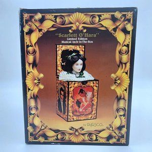 MGM Gone With the Wind "Scarlett O' Hara" Musical Jack in the Box w COA VTG 1989